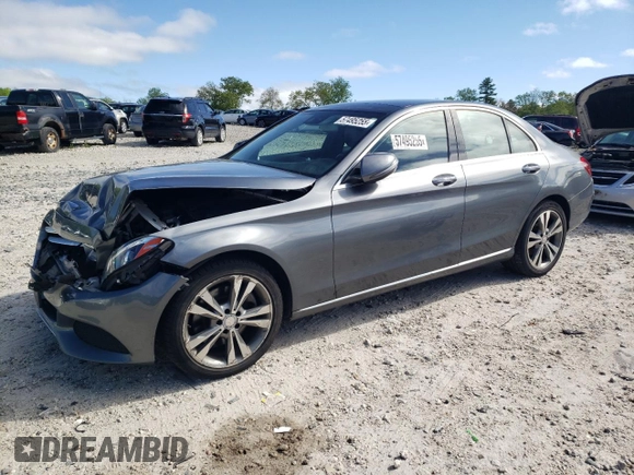 2017 Mercedes-Benz C 300 with VIN 55SWF4KB0HU193549, listed as a Copart auction lot 57495255 with 102,398 mi miles and Salvage title. Bid and sale history available at DreamBid. Image 1.