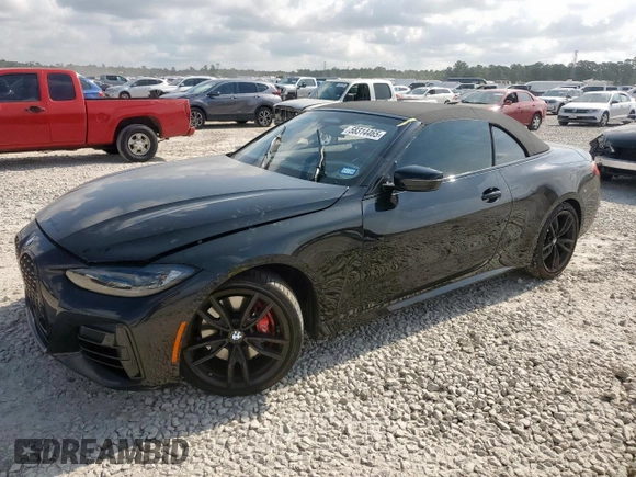 2023 BMW 4 Series M440i with VIN WBA53AT06PCM44083, listed as a Copart auction lot 58314465 with Not provided miles and Salvage title. Bid and sale history available at DreamBid. Image 1.