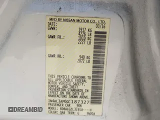 2016 Nissan Altima SR with VIN 1N4AL3AP0GC187327, listed as a IAAI auction lot 42001667 with 175,649 mi miles and . Bid and sale history available at carsss.com. Image 9.