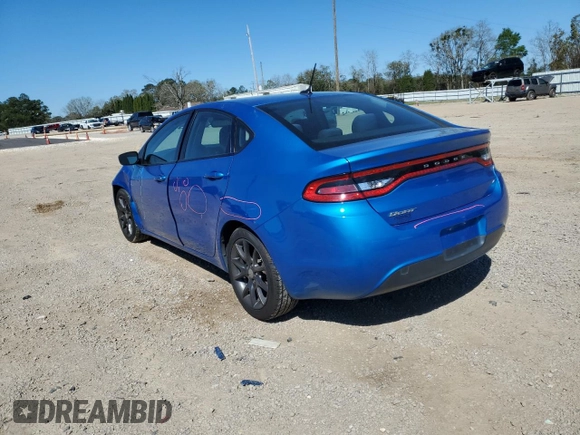 2016 Dodge Dart SE with VIN 1C3CDFAA6GD656805, listed as a Copart auction lot 50015595 with 99,142 mi miles and Salvage Title. Bid and sale history available at carsss.com. Image 2.