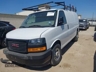 2023 GMC Savana Cargo Van with VIN 1GTW7AFP0P1143843, listed as a IAAI auction lot 41776847 with 15,091 mi miles. Bid and sale history available at carsss.com. Image 2.