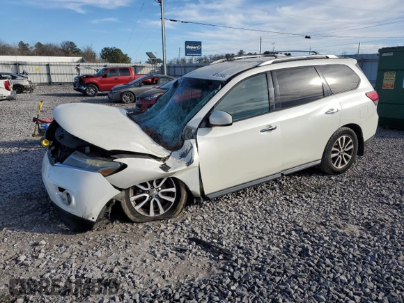 2015 Nissan Pathfinder SV with VIN 5N1AR2MN9FC722484, listed as a Copart auction lot 48152865 with 158,445 mi miles and Salvage Title. Bid and sale history available at carsss.com. Image 1.