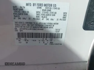 2016 Ford Edge SEL z VIN 2FMPK3J81GBC06446, wystawiony jako IAAI lot #42014098 z przebiegiem 57 751 mil mil oraz . Historia ofert i sprzedaży dostępna na DreamBid. Obrazek 9.