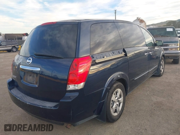 2008 Nissan Quest SL with VIN 5N1BV28U18N109882, listed as a IAAI auction lot 41289709 with 182,458 mi miles. Bid and sale history available at carsss.com. Image 4.