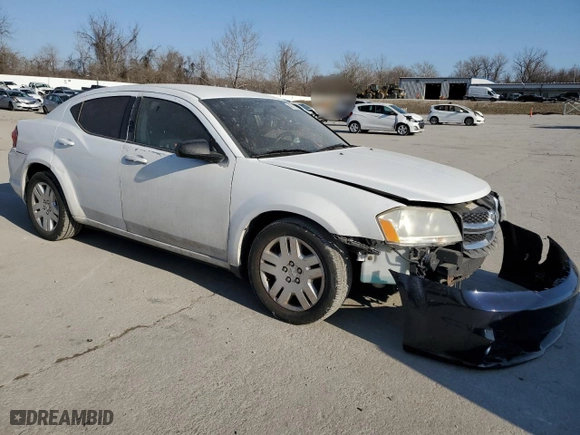2012 Dodge Avenger SE with VIN 1C3CDZAB6CN221457, listed as a Copart auction lot 48721325 with NaN miles and Salvage Title. Bid and sale history available at carsss.com. Image 4.