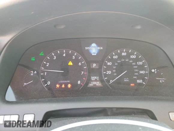 2009 Lexus LS 460 with VIN JTHCL46F795001457, listed as a Copart auction lot 69957804 with 143,649 mi miles and Salvage Title. Bid and sale history available at DreamBid. Image 9.