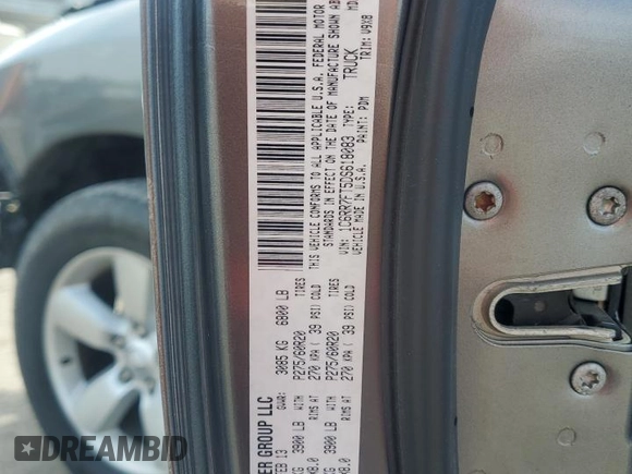 2013 Ram 1500 Express with VIN 1C6RR7FT5DS618083, listed as a Copart auction lot 59754185 with 181,240 mi miles and Salvage title. Bid and sale history available at DreamBid. Image 12.