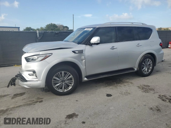 2020 Infiniti QX80 Luxe z VIN JN8AZ2NFXL9704925, wystawiony jako Copart lot #55505095 z przebiegiem 67 041 mil mil oraz Nie do naprawy • Non repairable. Historia ofert i sprzedaży dostępna na DreamBid. Obrazek 1.