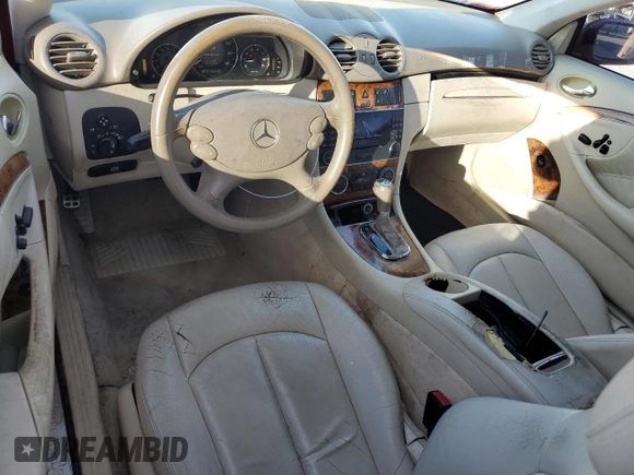 2007 Mercedes-Benz CLK 350 with VIN WDBTJ56H97F227410, listed as a Copart auction lot 44182255 with 211,780 mi miles and Salvage title. Bid and sale history available at DreamBid. Image 8.