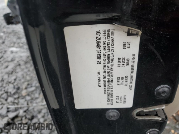 2005 Chevrolet Malibu Maxx LT z VIN 1G1ZU64815F158195, wystawiony jako Copart lot #58161145 z przebiegiem 139 803 mil mil oraz Szkoda całkowita • Salvage title. Historia ofert i sprzedaży dostępna na DreamBid. Obrazek 13.