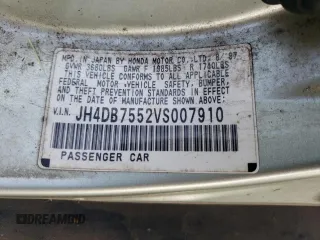 1997 Acura Integra z VIN JH4DB7552VS007910, wystawiony jako Copart lot #61739265 z przebiegiem 149 292 mil mil oraz Czysty tytuł • Clean title. Historia ofert i sprzedaży dostępna na DreamBid. Obrazek 12.