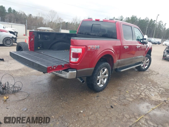 2021 Ford F-150 XL with VIN 1FTFW1E86MKD88763, listed as a IAAI auction lot 41742760 with 54,504 mi miles. Bid and sale history available at carsss.com. Image 4.
