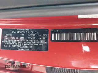 2022 Kia Forte LXS z VIN 3KPF24AD2NE468128, wystawiony jako IAAI lot #41939344 z przebiegiem 13 305 mil mil oraz . Historia ofert i sprzedaży dostępna na DreamBid. Obrazek 9.