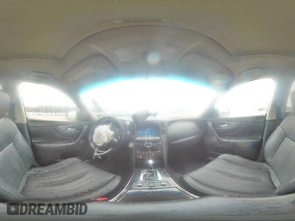 2017 Infiniti QX70 with VIN JN8CS1MW7HM410458, listed as a Copart auction lot 43272385 with 106,311 mi miles and Salvage title. Bid and sale history available at DreamBid. Image 14.