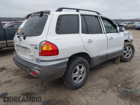 2003 Hyundai Santa Fe GLS with VIN KM8SC13E33U520344, listed as a IAAI auction lot 41528796 with 246,923 mi miles. Bid and sale history available at carsss.com. Image 4.