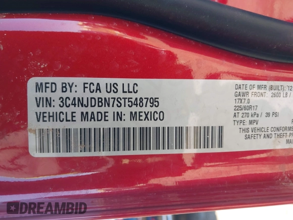 2025 Jeep Compass Latitude с VIN 3C4NJDBN7ST548795, выставлен на аукционе IAAI как лот 41891359 с пробегом 4 569 миль миль и . История ставок и продаж доступна на DreamBid. Изображение 9.