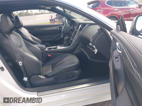 2020 Infiniti Q60 Luxe with VIN JN1EV7EK2LM340406, listed as a IAAI auction lot 41641294 with 35,239 mi miles and . Bid and sale history available at carsss.com. Image 5.