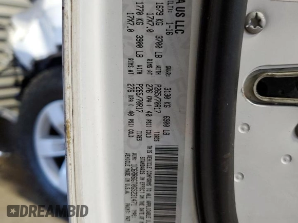 2016 Ram 1500 SLT with VIN 1C6RR6GT0GS231471, listed as a Copart auction lot 65574194 with 62,266 mi miles and Salvage title. Bid and sale history available at DreamBid. Image 13.
