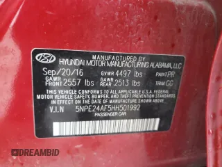2017 Hyundai Sonata SE with VIN 5NPE24AF5HH501992, listed as a Copart auction lot 42774005 with 128,040 mi miles and Salvage Title. Bid and sale history available at DreamBid. Image 13.