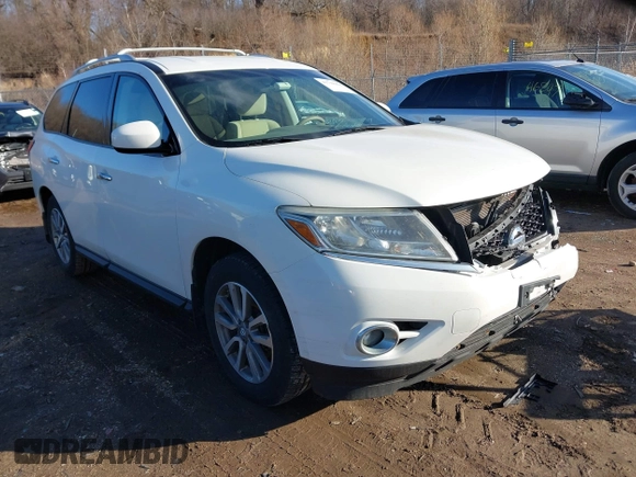 2014 Nissan Pathfinder SL z VIN 5N1AR2MM1EC705913, wystawiony jako IAAI lot #41718406 z przebiegiem 153 398 mil mil oraz . Historia ofert i sprzedaży dostępna na DreamBid. Obrazek 1.