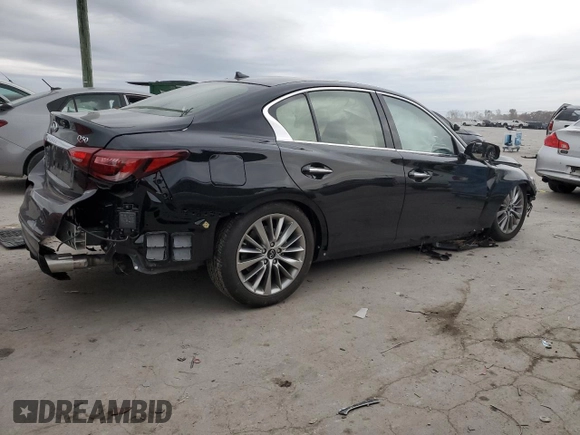 2024 Infiniti Q50 Luxe with VIN JN1EV7BR9RM632130, listed as a Copart auction lot 82011124 with Not Provided miles and Salvage Title. Bid and sale history available at DreamBid. Image 3.