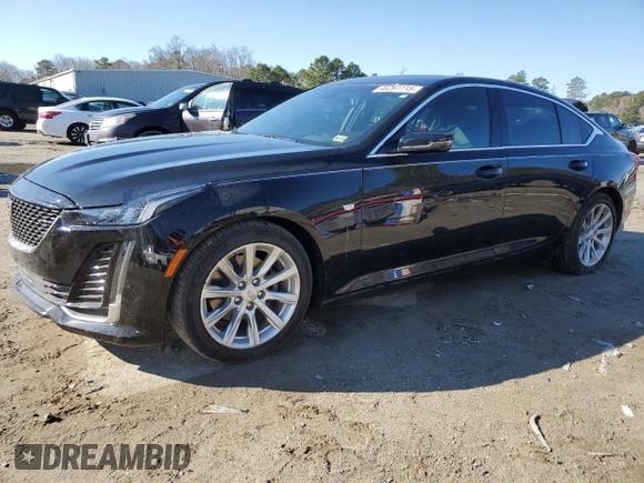 2023 Cadillac CT5 Luxury with VIN 1G6DM5RK2P0131287, listed as a Copart auction lot 46291115 with 12,634 mi miles and Salvage title. Bid and sale history available at DreamBid. Image 1.
