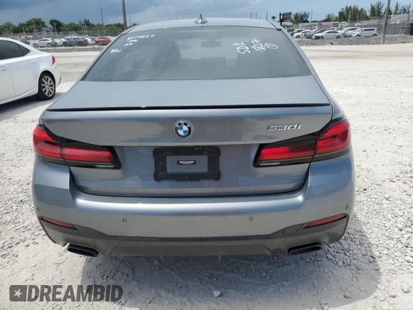 2023 BMW 5 Series 530i with VIN WBA53BH08PWY14852, listed as a Copart auction lot 60322765 with 15,425 mi miles and Clean title. Bid and sale history available at DreamBid. Image 6.