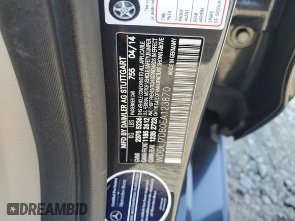 2014 Mercedes-Benz CLS-Class CLS 550 with VIN WDDLJ7DB0EA123870, listed as a Copart auction lot 69831174 with 94,226 mi miles and Salvage Title. Bid and sale history available at carsss.com. Image 15.