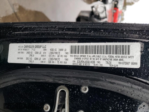 2013 Ram 2500 Laramie with VIN 3C6UR5NL8DG614598, listed as a Copart auction lot 78545544 with Not Provided miles and Salvage Title. Bid and sale history available at carsss.com. Image 13.