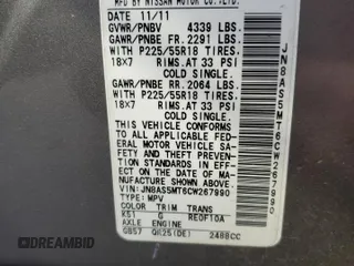 2012 Nissan Rogue S with VIN JN8AS5MT6CW267990, listed as a Copart auction lot 45993685 with 46,334 mi miles and Salvage Title. Bid and sale history available at DreamBid. Image 13.