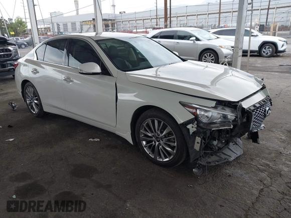 2018 Infiniti Q50 Luxe with VIN JN1EV7AP9JM354656, listed as a IAAI auction lot 42031131 with 67,432 mi miles and . Bid and sale history available at DreamBid. Image 1.