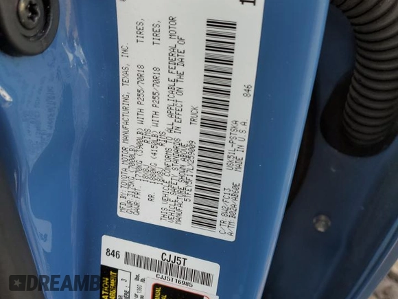 2020 Toyota Tundra 2WD SR5 with VIN 5TFEY5F17LX259009, listed as a Copart auction lot 82742724 with 35,421 mi miles and Salvage Title. Bid and sale history available at carsss.com. Image 12.