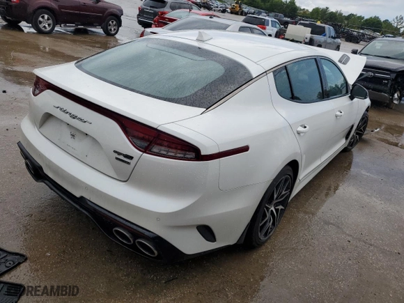 2022 Kia Stinger GT-Line with VIN KNAE35LD2N6113846, listed as a Copart auction lot 54832854 with 0 mi miles and Salvage Title. Bid and sale history available at carsss.com. Image 3.