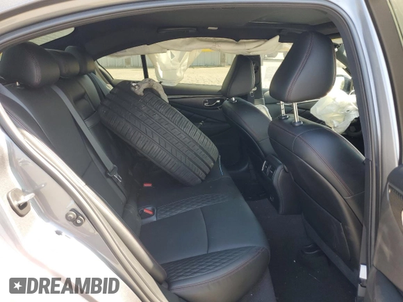 2022 Infiniti Q50 Red Sport 400 with VIN JN1FV7DP6NM370089, listed as a Copart auction lot 59700995 with 24,278 mi miles and Salvage title. Bid and sale history available at DreamBid. Image 10.