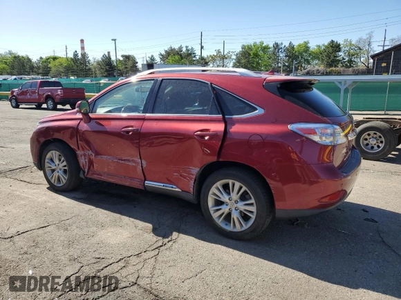 2012 Lexus RX 450h with VIN JTJBC1BA6C2429676, listed as a Copart auction lot 57456675 with 129,737 mi miles and Salvage title. Bid and sale history available at DreamBid. Image 2.