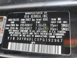 2023 Kia Sorento LX with VIN 5XYRGDLCXPG192967, listed as a Copart auction lot 44028775 with 24,758 mi miles and Salvage Title. Bid and sale history available at carsss.com. Image 16.