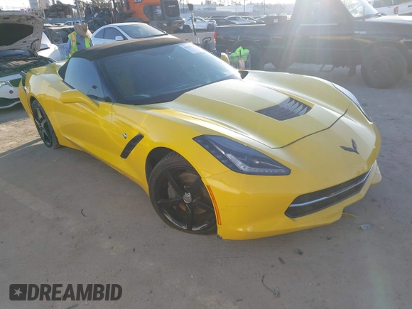 2014 Chevrolet Corvette 3LT with VIN 1G1YF3D74E5108425, listed as a IAAI auction lot 41625689 with 1 mi miles. Bid and sale history available at carsss.com. Image 1.