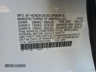 2024 Acura MDX Technology z VIN 5J8YE1H47RL012080, wystawiony jako Copart lot #83381034 z przebiegiem Nie podano mil oraz Szkoda całkowita • Salvage title. Historia ofert i sprzedaży dostępna na DreamBid. Obrazek 14.