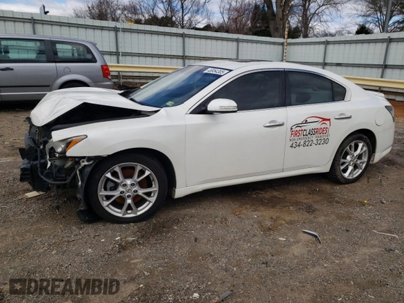 2013 Nissan Maxima S with VIN 1N4AA5AP6DC809832, listed as a Copart auction lot 46954305 with 175,920 mi miles and Salvage Title. Bid and sale history available at DreamBid. Image 1.