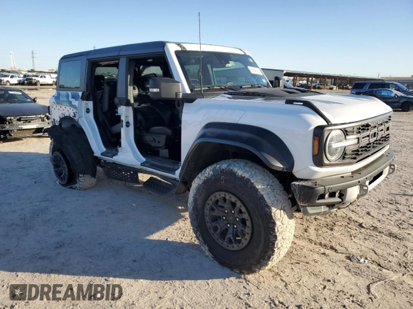 2022 Ford Bronco Raptor with VIN 1FMEE5JRXNLA50455, listed as a Copart auction lot 86580984 with 48,055 mi miles and Salvage Title. Bid and sale history available at carsss.com. Image 4.