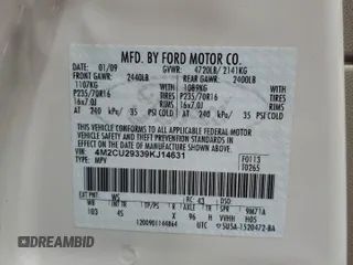 2009 Mercury Mariner Hybrid with VIN 4M2CU29339KJ14631, listed as a Copart auction lot 71823674 with 190,853 mi miles and Salvage title. Bid and sale history available at DreamBid. Image 13.