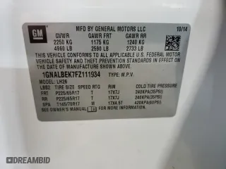 2015 Chevrolet Equinox LT with VIN 1GNALBEK7FZ111934, listed as a Copart auction lot 49809295 with 105,138 mi miles and Salvage Title. Bid and sale history available at carsss.com. Image 14.