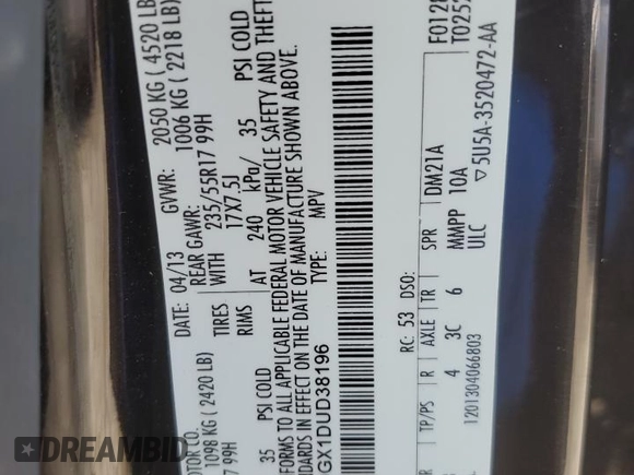 2013 Ford Escape SE z VIN 1FMCU0GX1DUD38196, wystawiony jako Copart lot #43279895 z przebiegiem 200 619 mil mil oraz Szkoda całkowita • Salvage title. Historia ofert i sprzedaży dostępna na DreamBid. Obrazek 13.