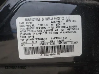 2011 Infiniti G25 с VIN JN1DV6AP9BM601360, выставлен на аукционе Copart как лот 56947135 с пробегом 126 764 миль миль и Списание • Salvage title. История ставок и продаж доступна на DreamBid. Изображение 12.