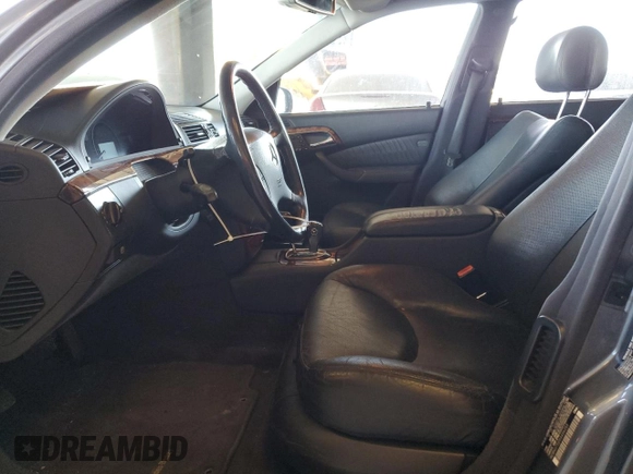 2005 Mercedes-Benz S 500 with VIN WDBNG75J05A456253, listed as a Copart auction lot 60942685 with 290,351 mi miles and Clean title. Bid and sale history available at DreamBid. Image 7.