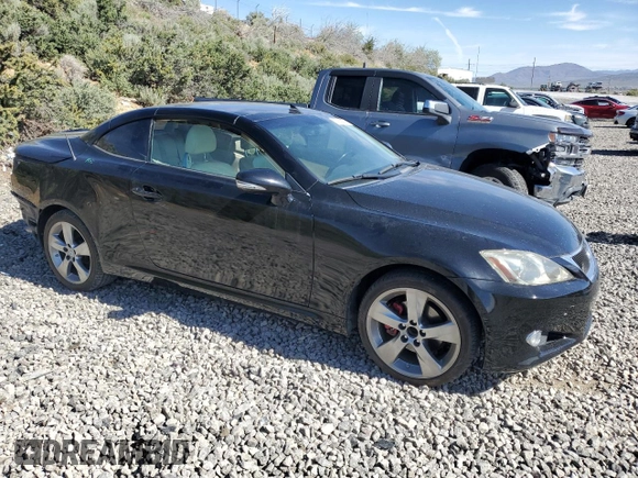2010 Lexus IS 250 C with VIN JTHFF2C20A2510581, listed as a Copart auction lot 57653575 with 117,665 mi miles and Salvage title. Bid and sale history available at DreamBid. Image 4.