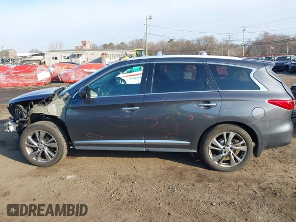 2014 Infiniti QX60 with VIN 5N1AL0MM9EC543096, listed as a IAAI auction lot 41909546 with 128,479 mi miles. Bid and sale history available at carsss.com. Image 14.