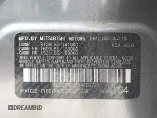 2019 Mitsubishi Mirage ES z VIN ML32F3FJ5KHF06720, wystawiony jako IAAI lot #42117423 z przebiegiem 124 831 mil mil oraz . Historia ofert i sprzedaży dostępna na DreamBid. Obrazek 9.