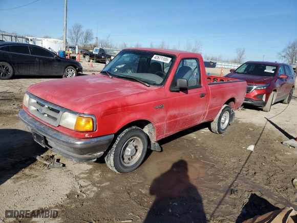 1997 Ford Ranger XLT with VIN 1FTCR10A6VUD03270, listed as a Copart auction lot 42671105 with 202,259 mi miles and Salvage Title. Bid and sale history available at carsss.com. Image 1.