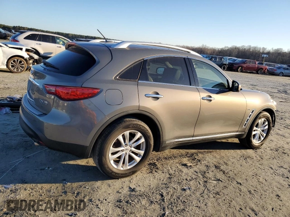 2014 Infiniti QX70 with VIN JN8CS1MU8EM451000, listed as a Copart auction lot 88303945 with 158,966 mi miles and Salvage Title. Bid and sale history available at DreamBid. Image 3.